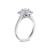 Thumbnail Image 3 of Vera Wang 18ct White Gold 1ct Diamond Princess Cut Double Halo Certificated Ring