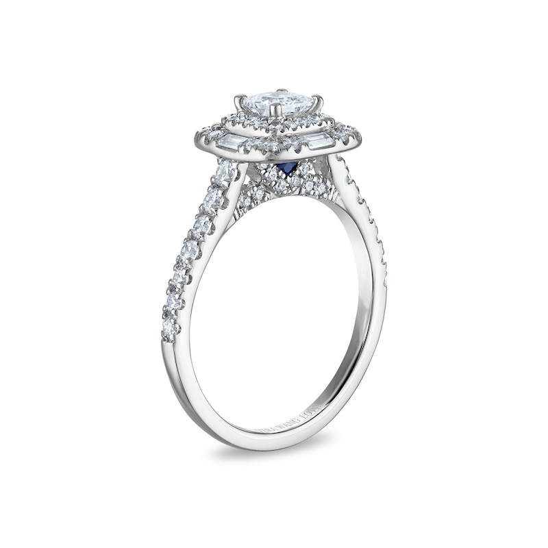 Main Image 3 of Vera Wang 18ct White Gold 1ct Diamond Princess Cut Double Halo Certificated Ring