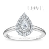 Thumbnail Image 1 of Vera Wang 18ct White Gold 0.50ct Diamond Pear Shaped Double Halo Certificated Ring