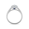 Thumbnail Image 3 of Vera Wang 18ct White Gold 0.50ct Diamond Pear Shaped Double Halo Certificated Ring