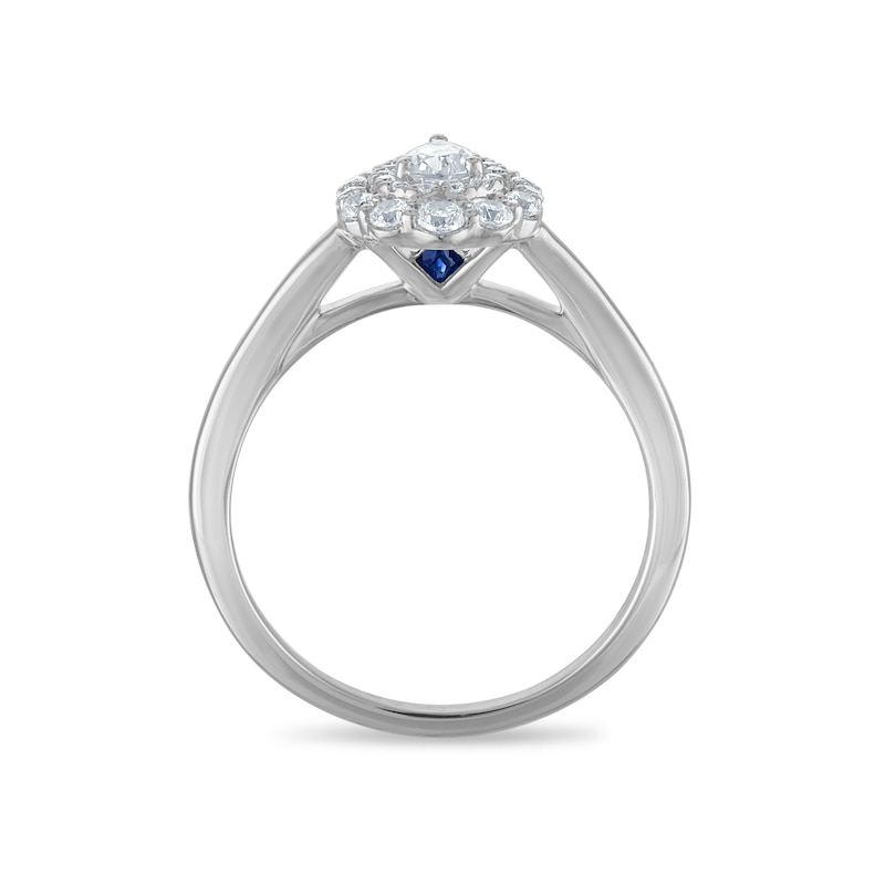 Main Image 3 of Vera Wang 18ct White Gold 0.50ct Diamond Pear Shaped Double Halo Certificated Ring
