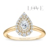 Thumbnail Image 1 of Vera Wang 18ct Yellow Gold 0.50ct Diamond Pear Shaped Double Halo Certificated Ring
