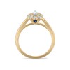 Thumbnail Image 3 of Vera Wang 18ct Yellow Gold 0.50ct Diamond Pear Shaped Double Halo Certificated Ring