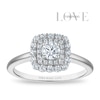 Thumbnail Image 1 of Vera Wang 18ct White Gold 0.50ct Diamond Cushion Shaped Double Halo Certificated Ring