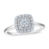 Thumbnail Image 2 of Vera Wang 18ct White Gold 0.50ct Diamond Cushion Shaped Double Halo Certificated Ring
