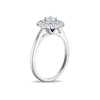 Thumbnail Image 4 of Vera Wang 18ct White Gold 0.50ct Diamond Cushion Shaped Double Halo Certificated Ring