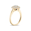 Thumbnail Image 4 of Vera Wang 18ct Yellow Gold 0.50ct Diamond Cushion Shaped Double Halo Certificated Ring
