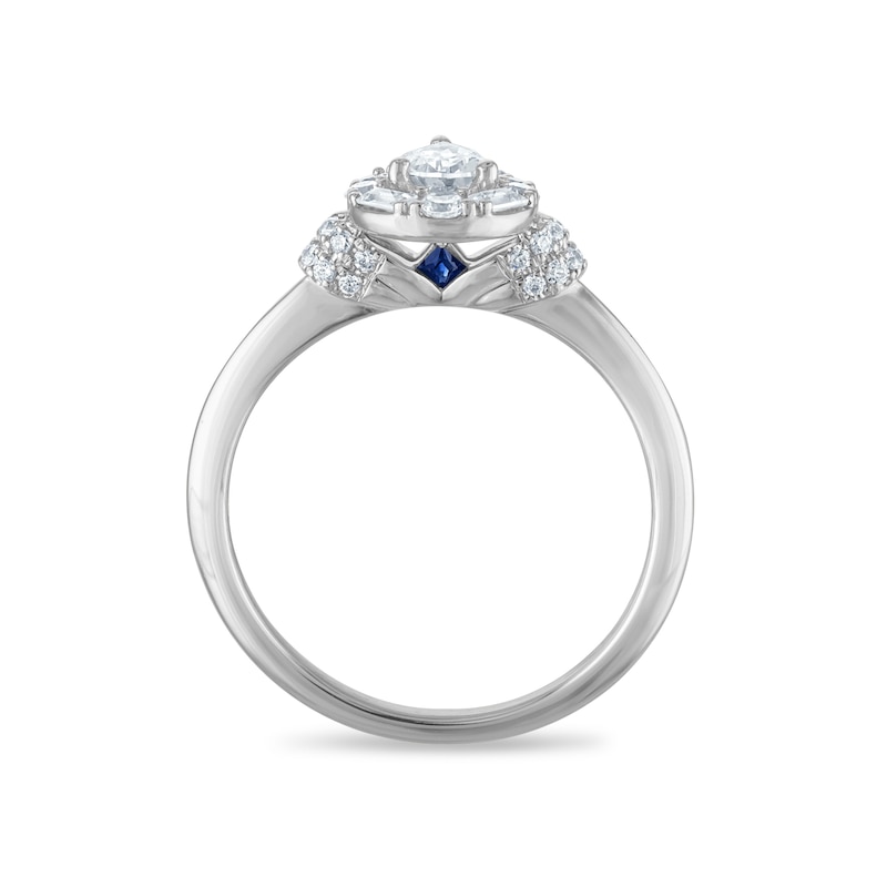 Main Image 3 of Vera Wang 18ct White Gold 0.60ct Diamond Mixed Cut Pear Shaped Halo Certificated Ring