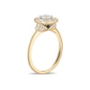 Thumbnail Image 2 of Vera Wang 18ct Yellow Gold 0.60ct Diamond Mixed Cut Cushion Shaped Halo Certificated Ring