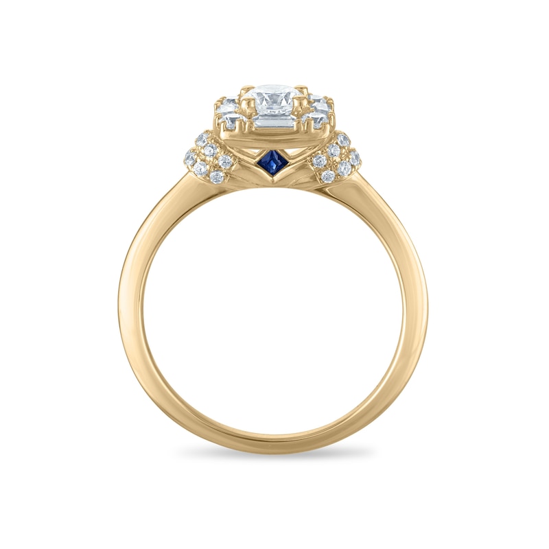 Main Image 3 of Vera Wang 18ct Yellow Gold 0.60ct Diamond Mixed Cut Cushion Shaped Halo Certificated Ring
