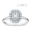 Thumbnail Image 1 of Vera Wang 18ct White Gold 0.60ct Diamond Mixed Cut Double Halo Certificated Ring