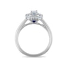 Thumbnail Image 3 of Vera Wang 18ct White Gold 0.60ct Diamond Mixed Cut Double Halo Certificated Ring