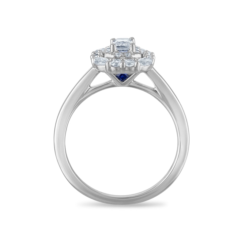 Main Image 3 of Vera Wang 18ct White Gold 0.60ct Diamond Mixed Cut Double Halo Certificated Ring