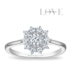 Thumbnail Image 1 of Vera Wang 18ct White Gold 0.50ct Diamond Floral Double Halo Certificated Ring
