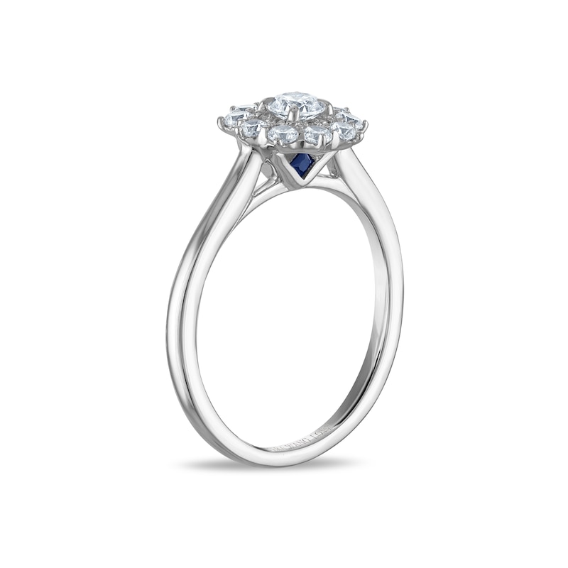 Main Image 4 of Vera Wang 18ct White Gold 0.50ct Diamond Floral Double Halo Certificated Ring