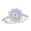 Thumbnail Image 2 of Vera Wang 18ct White Gold 1ct Diamond Floral Double Halo Certificated Ring