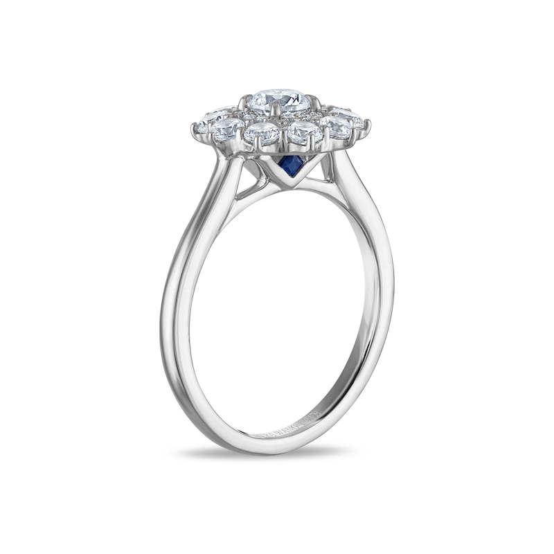 Main Image 4 of Vera Wang 18ct White Gold 1ct Diamond Floral Double Halo Certificated Ring