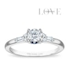 Thumbnail Image 1 of Vera Wang 18ct White Gold 0.50ct Diamond Round & Baguette Cut Solitaire Certificated Ring