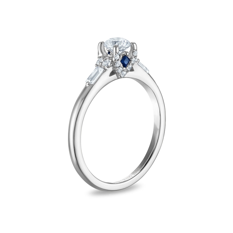 Main Image 2 of Vera Wang 18ct White Gold 0.50ct Diamond Round & Baguette Cut Solitaire Certificated Ring