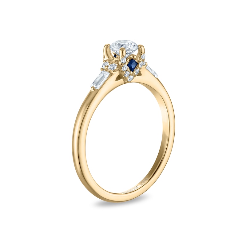 Main Image 2 of Vera Wang 18ct Yellow Gold 0.50ct Diamond Baguette Cut Solitaire Certificated Ring