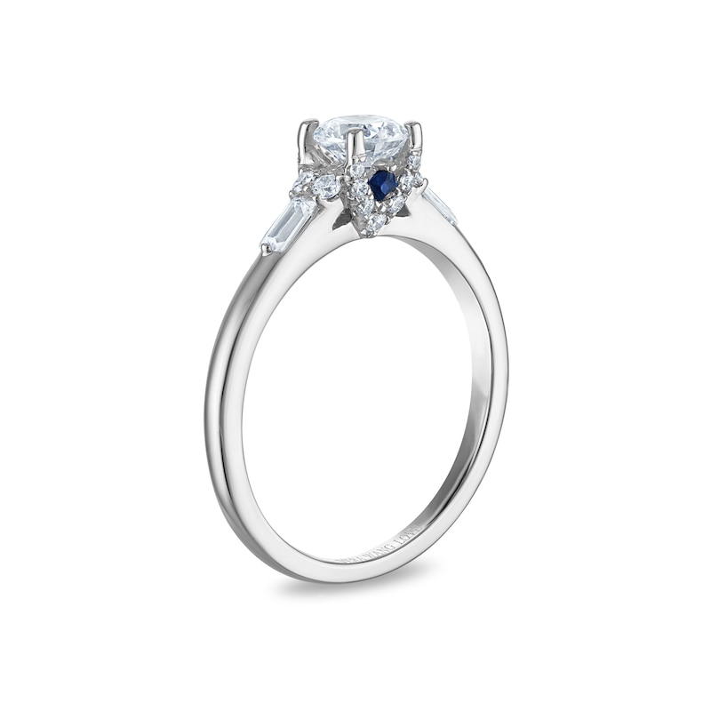 Main Image 2 of Vera Wang 18ct White Gold 0.70ct Diamond Round & Baguette Cut Solitaire Certificated Ring