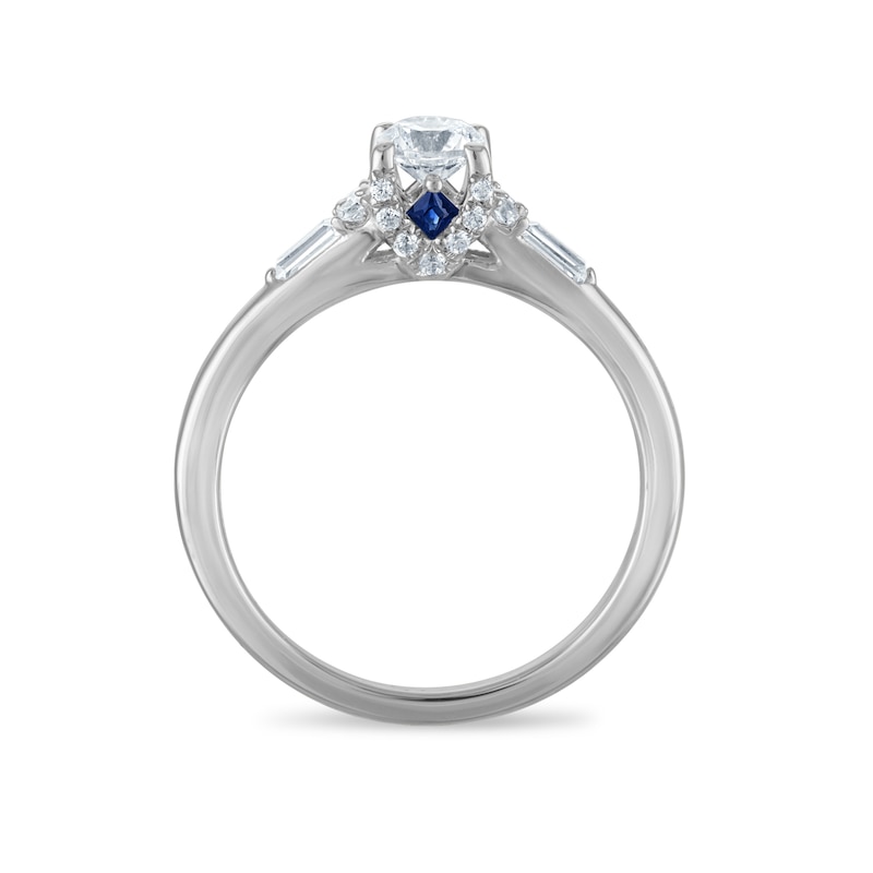 Main Image 3 of Vera Wang 18ct White Gold 0.70ct Diamond Round & Baguette Cut Solitaire Certificated Ring