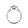 Thumbnail Image 3 of Vera Wang 18ct White Gold 0.70ct Diamond Marquise Shaped Double Halo Certificated Ring