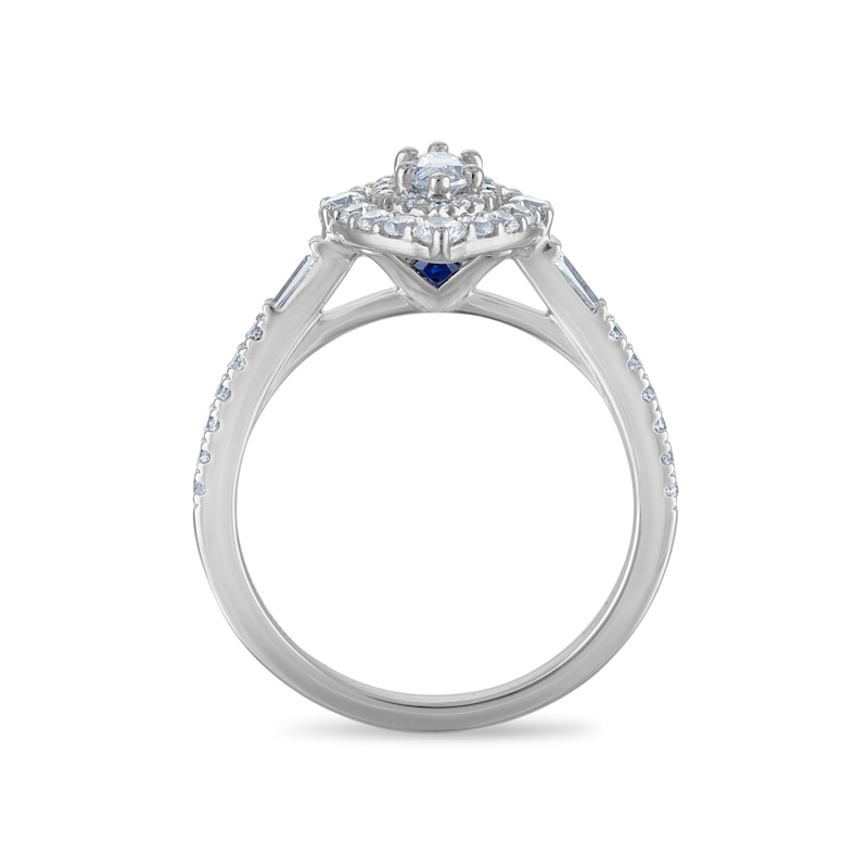 Main Image 3 of Vera Wang 18ct White Gold 0.70ct Diamond Marquise Shaped Double Halo Certificated Ring
