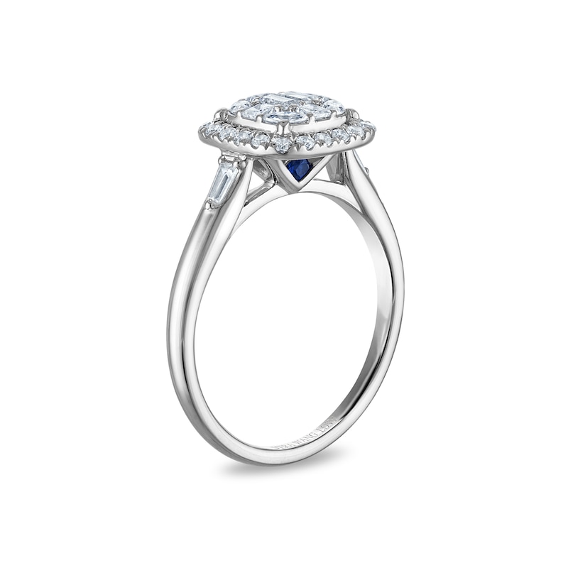Main Image 2 of Vera Wang 18ct White Gold 0.50ct Diamond Cushion Shaped Cluster Certificated Ring