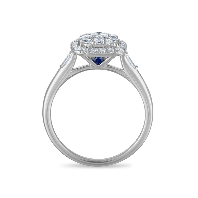 Main Image 3 of Vera Wang 18ct White Gold 0.50ct Diamond Cushion Shaped Cluster Certificated Ring
