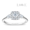 Thumbnail Image 1 of Vera Wang 18ct White Gold 0.50ct Diamond Cushion Shaped Halo Certificated Ring