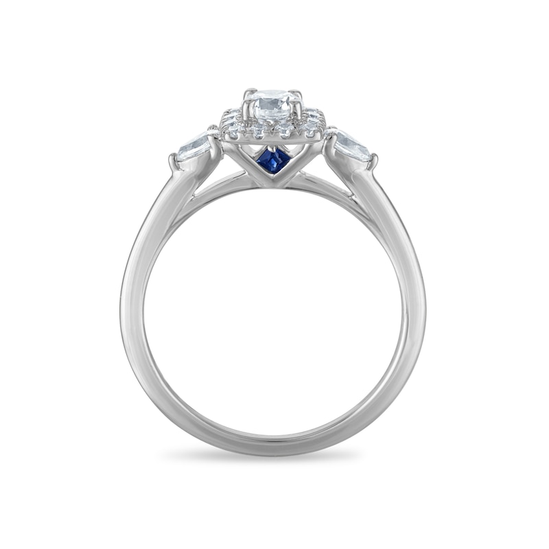 Main Image 3 of Vera Wang 18ct White Gold 0.50ct Diamond Cushion Shaped Halo Certificated Ring