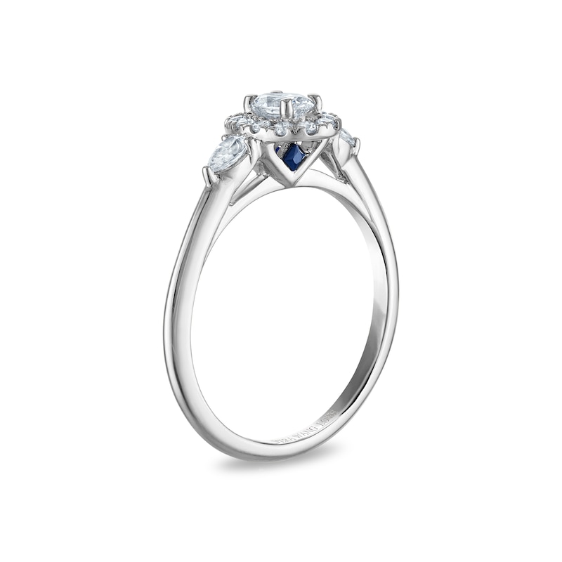 Main Image 2 of Vera Wang 18ct White Gold 0.50ct Diamond Oval Shaped Halo Certificated Ring