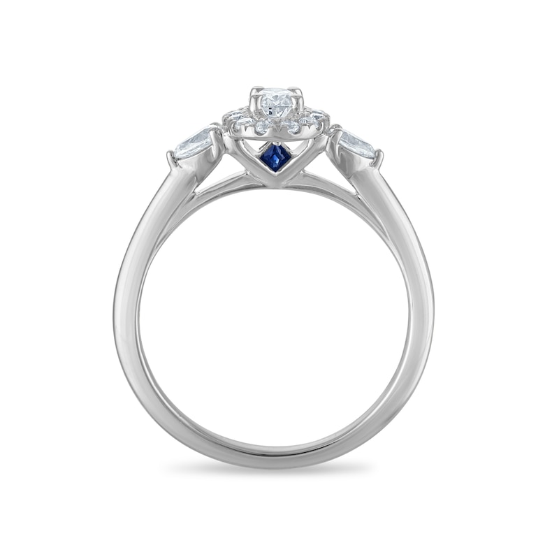 Main Image 3 of Vera Wang 18ct White Gold 0.50ct Diamond Oval Shaped Halo Certificated Ring