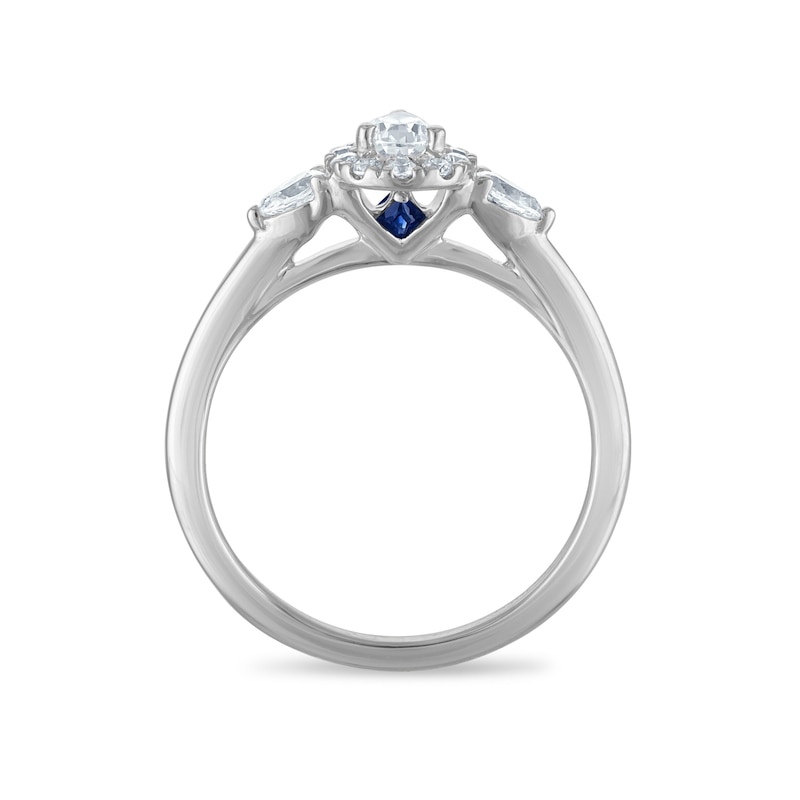 Main Image 3 of Vera Wang 18ct White Gold 0.50ct Diamond Pear Shaped Halo Certificated Ring