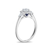 Thumbnail Image 2 of Vera Wang 18ct White Gold 0.50ct Diamond Emerald Shaped Halo Certificated Ring