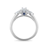 Thumbnail Image 3 of Vera Wang 18ct White Gold 0.50ct Diamond Emerald Shaped Halo Certificated Ring