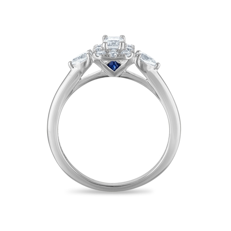 Main Image 3 of Vera Wang 18ct White Gold 0.50ct Diamond Emerald Shaped Halo Certificated Ring