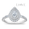 Thumbnail Image 1 of Vera Wang 18ct White Gold 0.70ct Diamond Pear Shaped Double Halo Certificated Ring