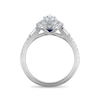 Thumbnail Image 3 of Vera Wang 18ct White Gold 0.70ct Diamond Pear Shaped Double Halo Certificated Ring