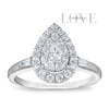 Thumbnail Image 1 of Vera Wang 18ct White Gold 0.50ct Diamond Mixed Cut Pear Shaped Cluster Certificated Ring