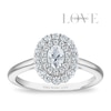Thumbnail Image 1 of Vera Wang 18ct White Gold 0.50ct Diamond Oval Shaped Double Halo Certificated Ring