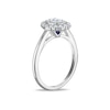 Thumbnail Image 3 of Vera Wang 18ct White Gold 0.50ct Diamond Oval Shaped Double Halo Certificated Ring