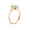 Thumbnail Image 2 of Vera Wang 18ct Yellow Gold 0.50ct Diamond Oval Shaped Double Halo Certificated Ring
