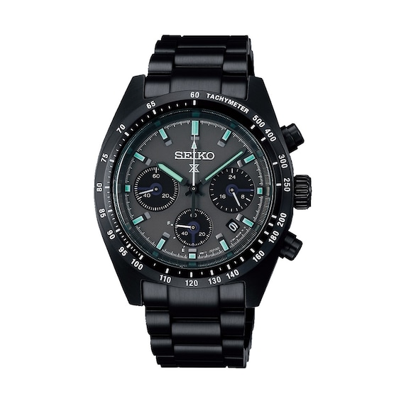 Men's Seiko Prospex Black Series ‘Night Speedtimer’ Solar Chronograph Black Bracelet Watch