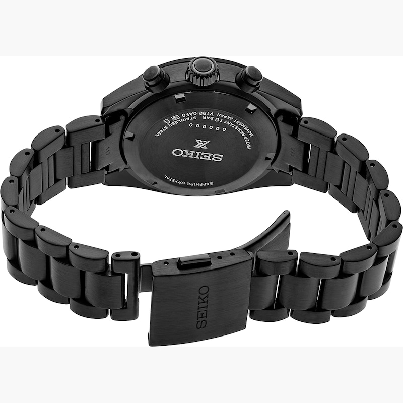 Main Image 2 of Seiko Prospex Black Series ‘Night Speedtimer’ Solar Chronograph Black Bracelet Watch