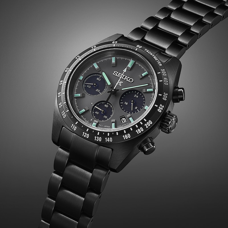 Main Image 4 of Seiko Prospex Black Series ‘Night Speedtimer’ Solar Chronograph Black Bracelet Watch