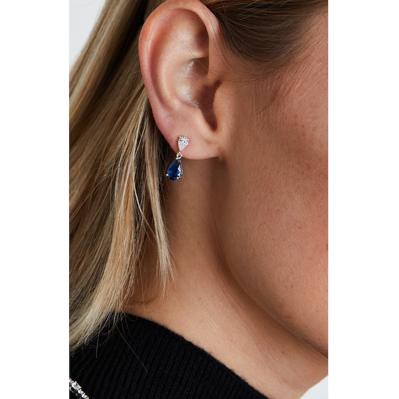 Main Image 2 of CARAT* LONDON Arabella Baby Sterling Silver Sapphire Earrings