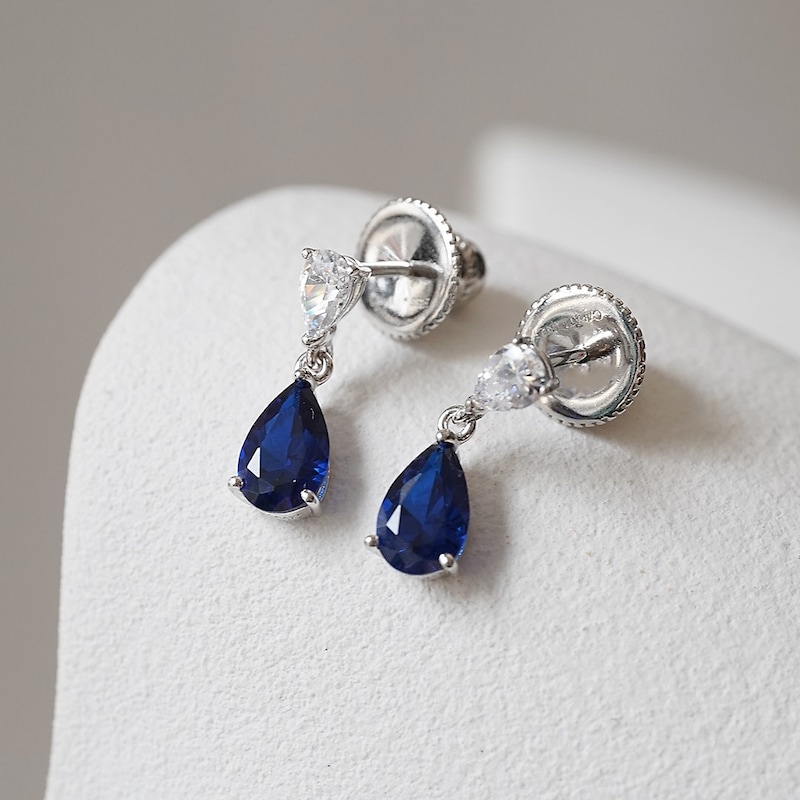 Main Image 3 of CARAT* LONDON Arabella Baby Sterling Silver Sapphire Earrings