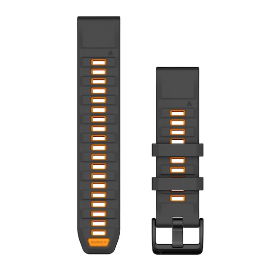 Garmin Fenix 8 Quick Fit 22mm Graphite/ Spark Orange Silicone Strap